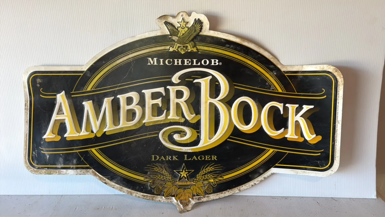 Michelob Amber Bock Dark Lager Embossed Advertising Sign