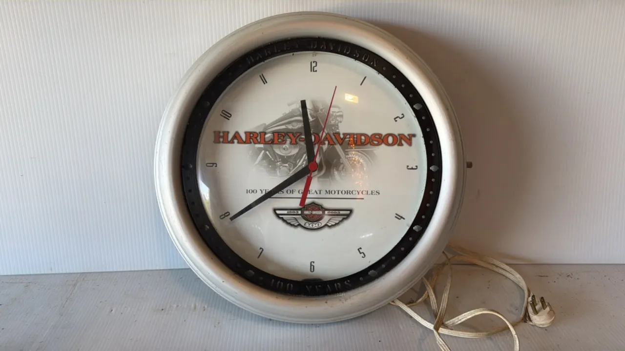 Harley-Davidson Lighted Wall Clock, 100th Anniversary 1903-2003