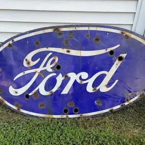 6Ft. X 3Ft. Ford Oval Porcelain Board Sign