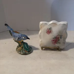 RS PRUSSIA TRINKET BOX WITH LID AND STANGL POTTERY BIRD