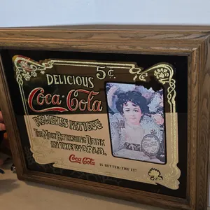 24" X 19" COCA-COLA FRAMED MIRROR SIGN