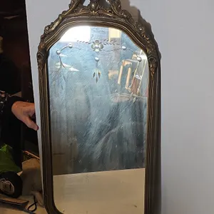 ANTIQUE FRAMED EDGED MIRROR 28" X 13.5"