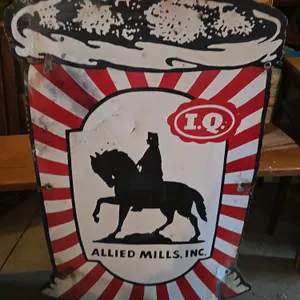 ALLIED MILLS INC. PORCELAIN SINGLE SIDED SIGN 21" X 32"