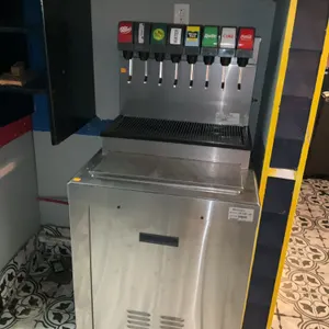 Stainless Steel Coca Cola Fountain with Integrated Ice Bin and Extra Ice Bin