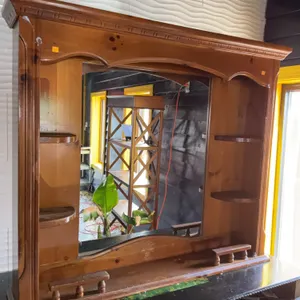 Wooden Dresser Top with Mirror