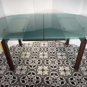 Calligaris Tempered Glass and Wooden Table (Adjustable)