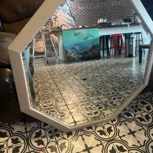 Octagon Shaped Framed Wall Mirror