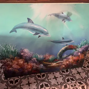 Large Canvas Painting of Dolphins