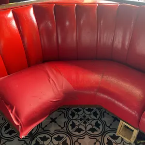 Corner Red Leather Seating