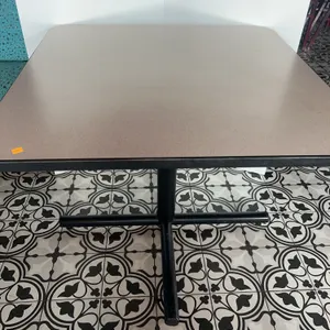 Square Restaurant Table with Metal Legs