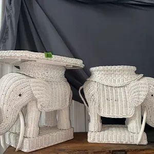 WICKER ELEPHANT PLANT STANDS - used condition