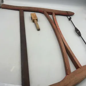 VINTAGE WOOD BOW SAW & WOOD TOOL