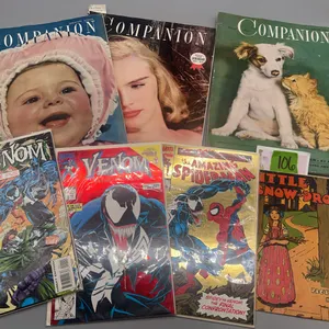 VINTAGE LITTLE SNOW DROP BOOK, MARVEL COMICS & 1948 COMPANION MAGAZINES