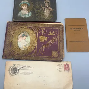 1899 AUTOGRAPH BOOKS- SAVANNAH & ASHLAND, OH; NOVA BANKING CO BANK BOOK & more