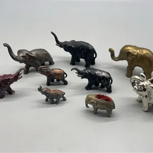 VARIETY OF ELEPHANTS- mostly metal- a few cast iron