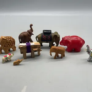 VARIETY OF ELEPHANTS- BANKS (2) & wood + more