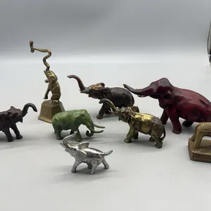VARIETY OF ELEPHANTS- mostly metal- a few cast iron