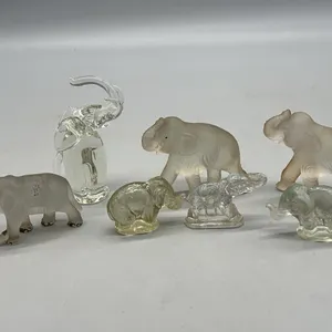 VARIETY OF ELEPHANTS - clear glass