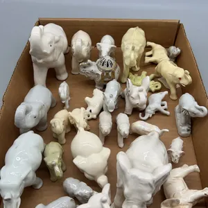 VARIETY OF ELEPHANTS - MOSTLY PORCELAIN- white & cream