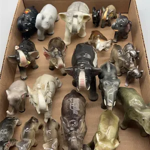 VARIETY OF ELEPHANTS -GREY & BLACK- most porcelain