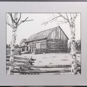 J.D. RICHARDS 'ABANDONED CABIN' LITHOGRAPHIC PRINT