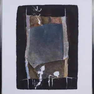 INGEBORG MOHR "QUEST #58" ABSTRACT COLLAGE, 1996