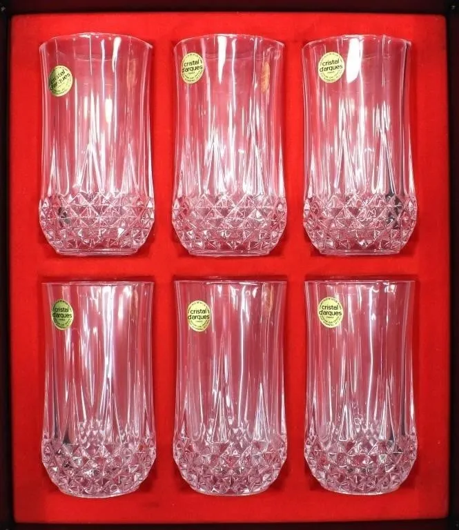 6 CRISTAL D'ARQUES GENUINE LEAD CRYSTAL LONGCHAMPS