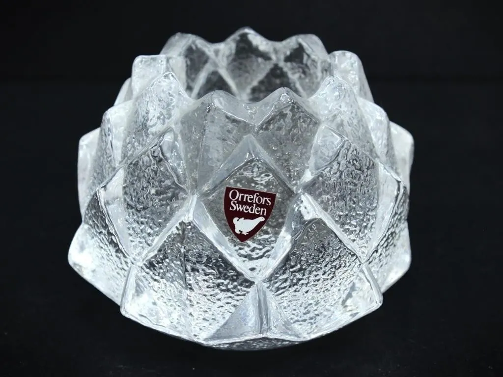 ORREFORS CRYSTAL ARTICHOKE FIREFLY NIMBUS VOTIVE