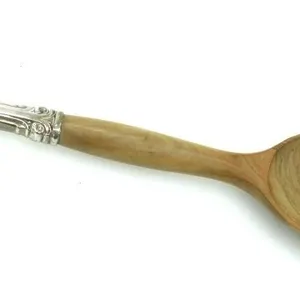BIRKS STERLING REPOUSSE TOP WOODEN SPOON