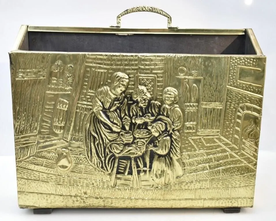 BRASS EMBOSSED MAGAZINE HOLDER