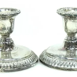 BIRKS STERLING PAIR WEIGHTED CANDLESTICK HOLDERS