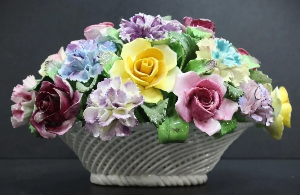 PORCELAIN DENTON CHINA FLOWER BASKET