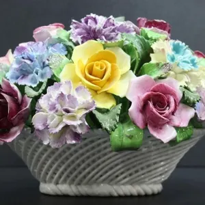 PORCELAIN DENTON CHINA FLOWER BASKET