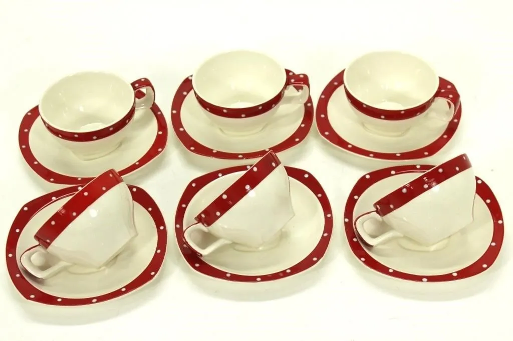 MIDWINTER "RED DOMINO" CUP & SAUCER SET