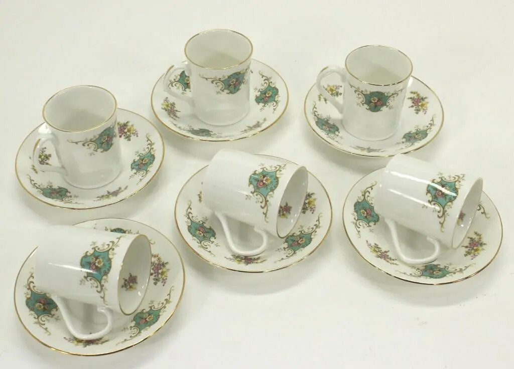 ELIZABETHAN "TRUE LOVE" BONE CHINA DEMITASSE SET