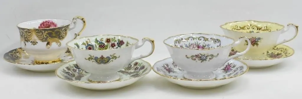 PARAGON "ANTIQUE SERIES" TEA CUPS & SAUCERS