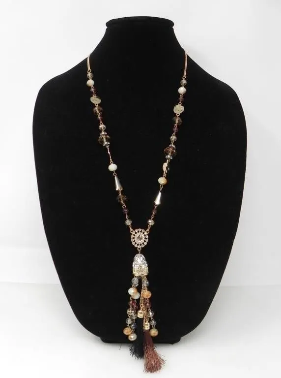 GOLDTONE NECKLACE WITH TASSELS