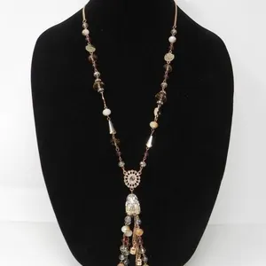 GOLDTONE NECKLACE WITH TASSELS