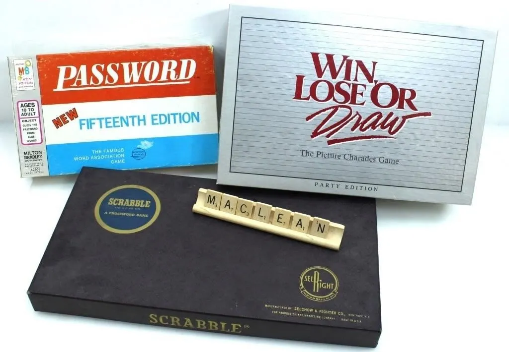 SCRABBLE, PASSWORD & WIN, LOSE, OR DRAW