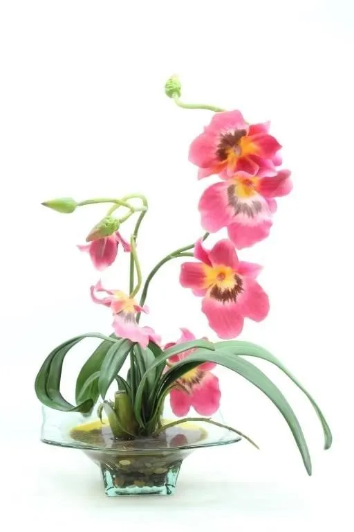 FAUX MILTONIOPSIS FLORAL CENTERPIECE