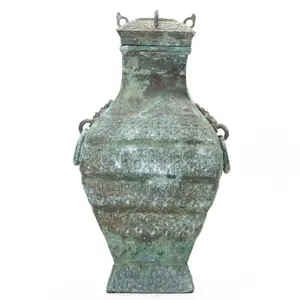 CHINESE ARCHAISTIC BRONZE COVERED HU VASE