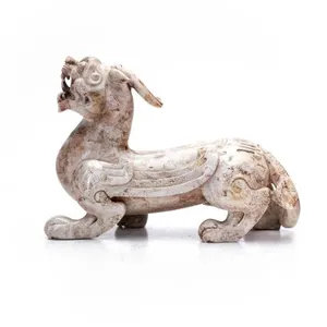 CHINESE ARCHAISTIC CARVED JADE/ HARDSTONE PIXIE