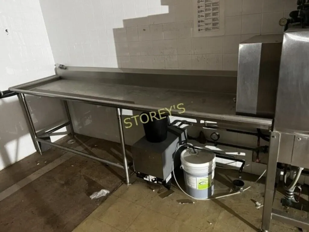 Left S/S Dishwasher Tabling ~9' x 30"
