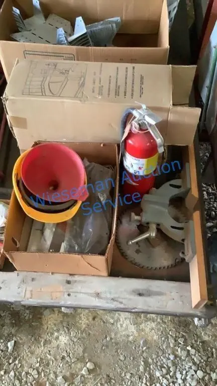 BATHTUB HANDLES, FIRE EXTINGUISHER, FUNNEL, SAW