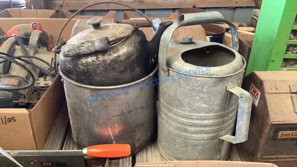 GALVANIZED WATERING CAN, TEA KETTLE, STAINLESS