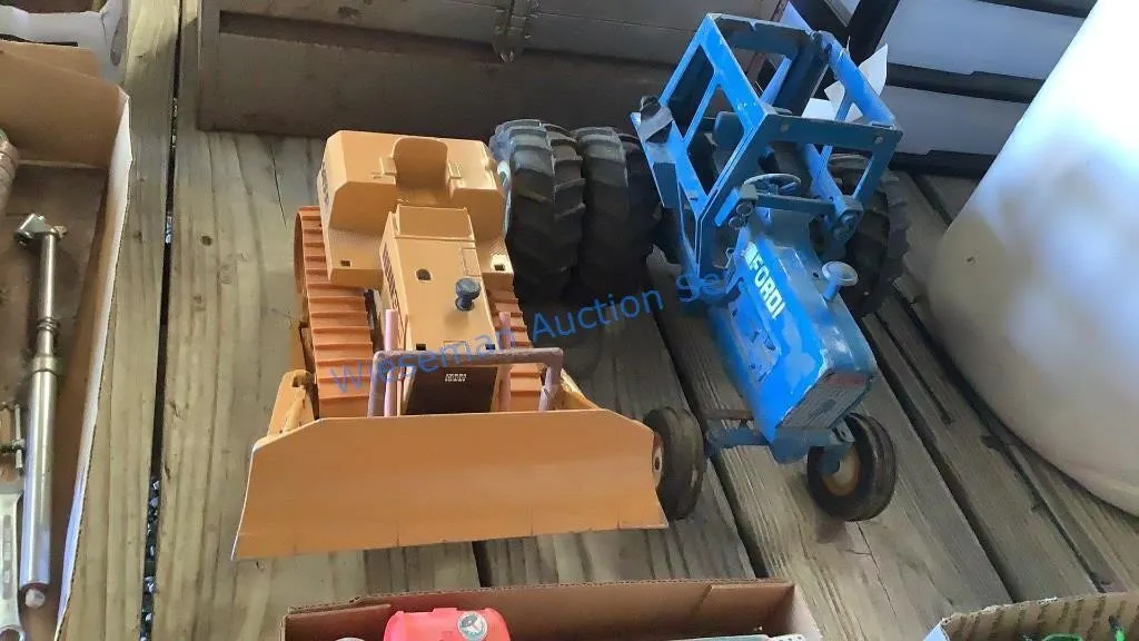 CASE DOZER AND FORD TRACTOR