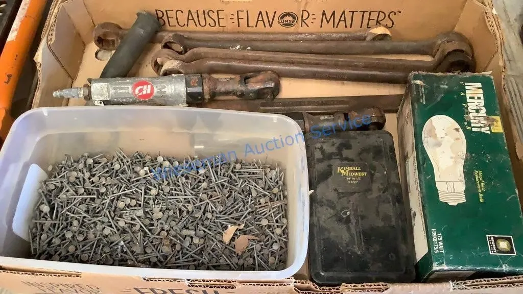 NAILS, WRENCHES, PNEUMATIC TOOLS, ETC