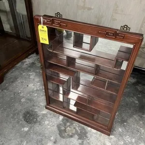 ORIENTAL MIRRORED CURIO CABINET - 24''Wx36''Hx4''D