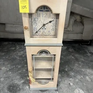SAGEWOOD COLLECTION WOOD WALL CLOCK WITH SHELVES