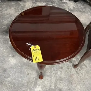 CHERRY WOOD END TABLES - 1 GLASS DISPLAY